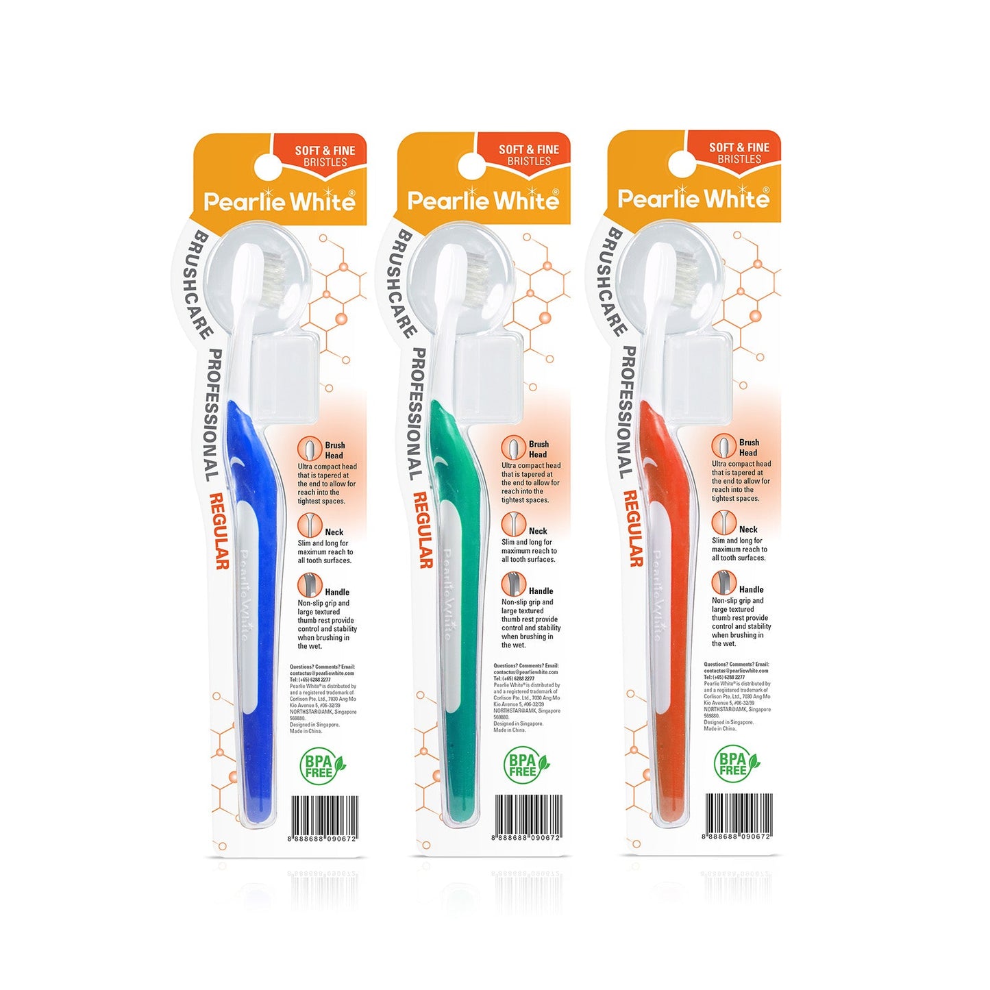 Professional Regular Soft Toothbrush Triple Pack