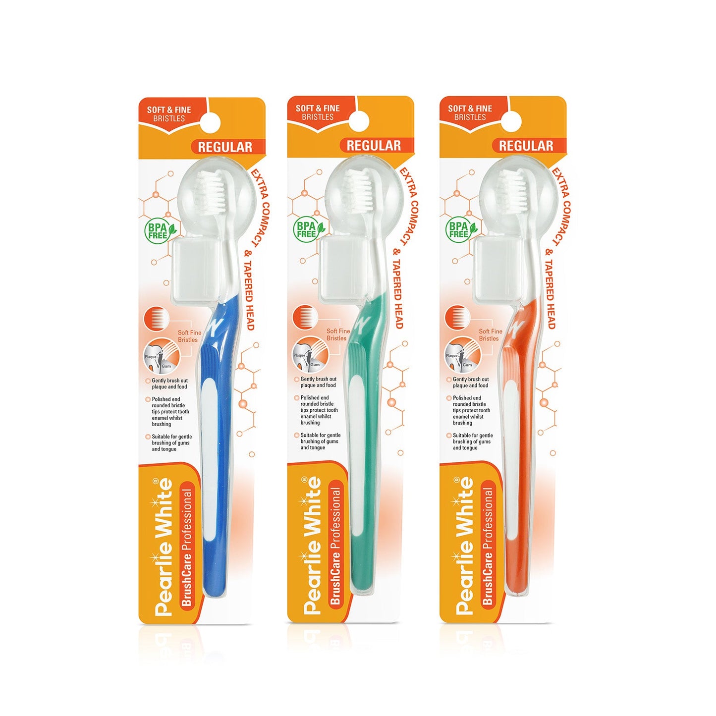 Professional Regular Soft Toothbrush Triple Pack